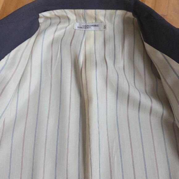 Vintage 90s Denomme Vincent Canadian designer pure wool blue jacket blazer - Picture 12 of 13